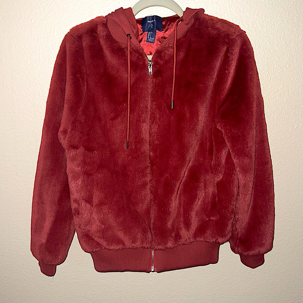 Forever 21 Burnt Orange zip up sweater